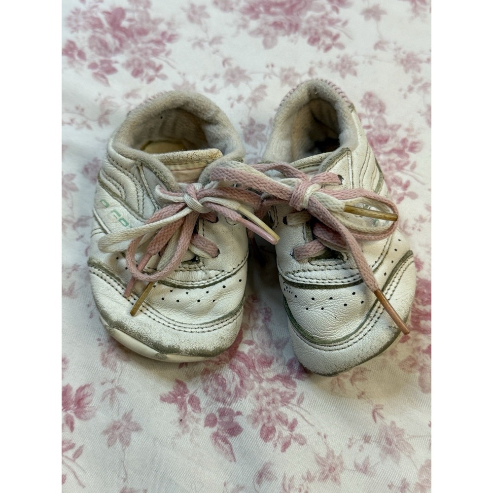 Vintage LA Gear Infant Baby Shoes White Pink Clown Soles 5" No Size